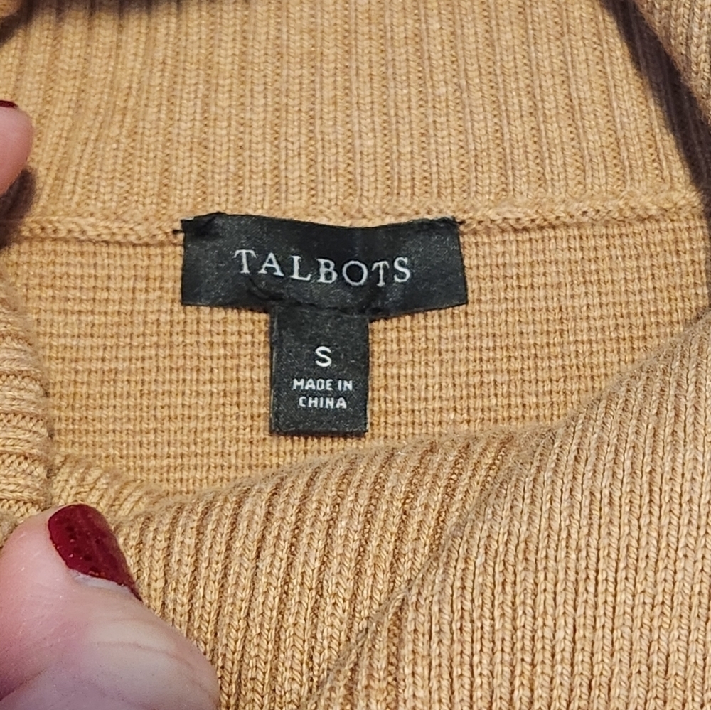 Talbots Women's Cape Poncho Tan with Gold Colored Hardware, Small - Picture 12 of 14
